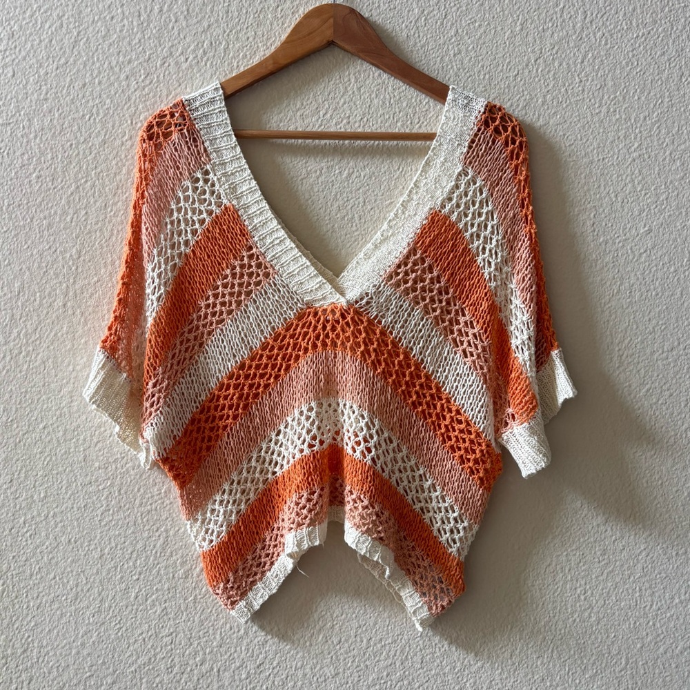 Guess Crochet Net Top Festival Striped
